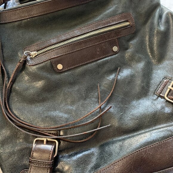 Tano Leather Black/Brown Convertible Shoulder Bag - Picture 5 of 8